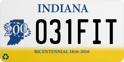 IN license plate 031FIT