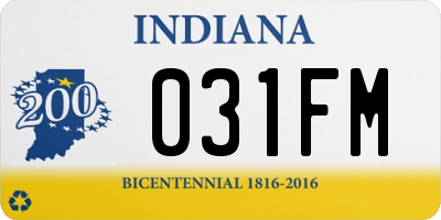 IN license plate 031FM