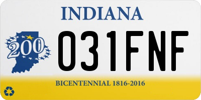 IN license plate 031FNF