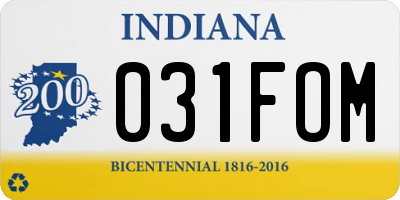 IN license plate 031FOM