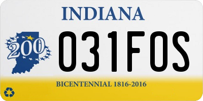 IN license plate 031FOS