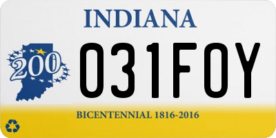 IN license plate 031FOY