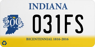IN license plate 031FS