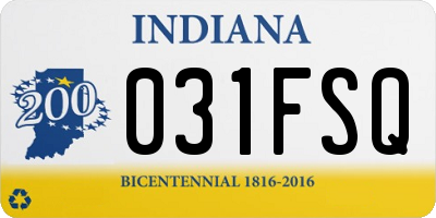IN license plate 031FSQ
