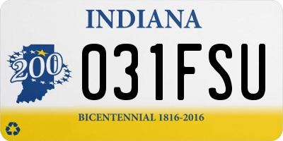 IN license plate 031FSU
