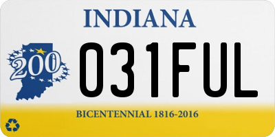 IN license plate 031FUL