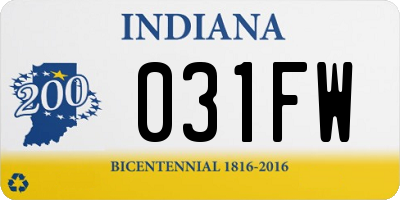 IN license plate 031FW