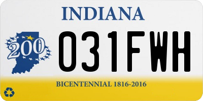 IN license plate 031FWH