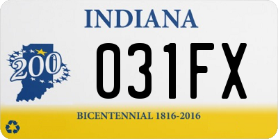 IN license plate 031FX