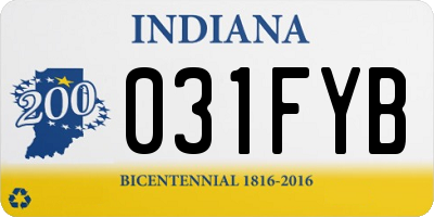 IN license plate 031FYB