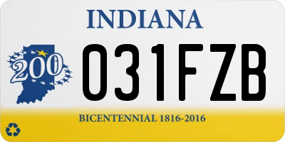 IN license plate 031FZB