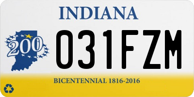 IN license plate 031FZM