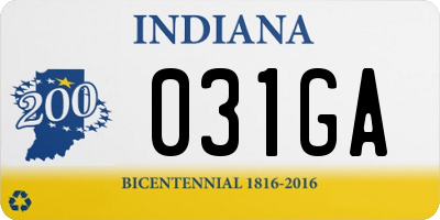IN license plate 031GA
