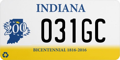 IN license plate 031GC