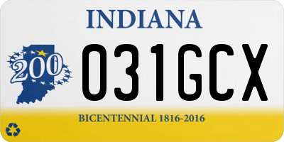 IN license plate 031GCX