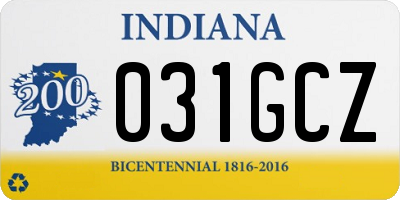 IN license plate 031GCZ