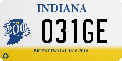 IN license plate 031GE