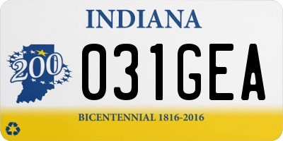 IN license plate 031GEA