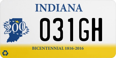 IN license plate 031GH