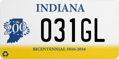 IN license plate 031GL