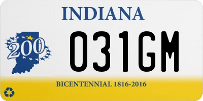 IN license plate 031GM