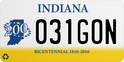 IN license plate 031GON