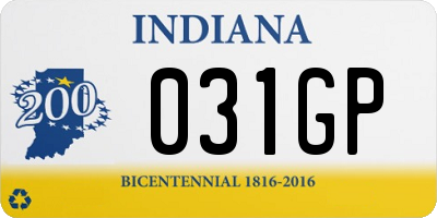 IN license plate 031GP