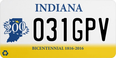 IN license plate 031GPV