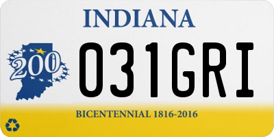 IN license plate 031GRI