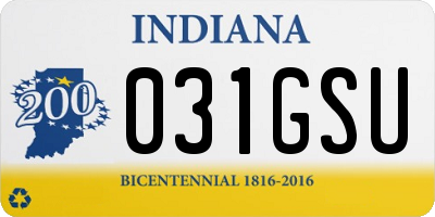 IN license plate 031GSU
