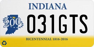 IN license plate 031GTS