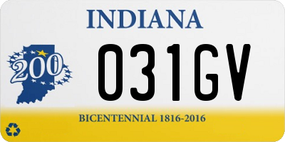 IN license plate 031GV