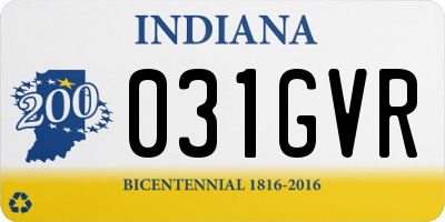 IN license plate 031GVR