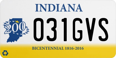 IN license plate 031GVS