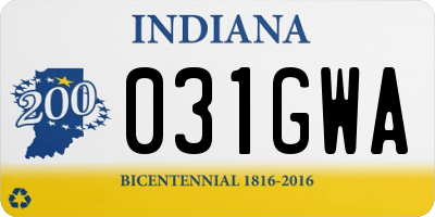 IN license plate 031GWA