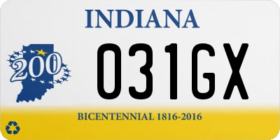 IN license plate 031GX