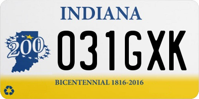 IN license plate 031GXK