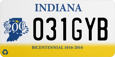 IN license plate 031GYB