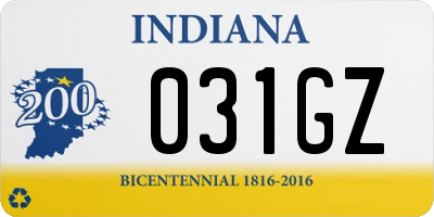 IN license plate 031GZ