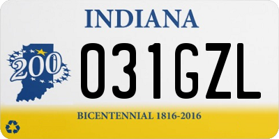 IN license plate 031GZL