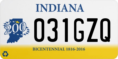 IN license plate 031GZQ