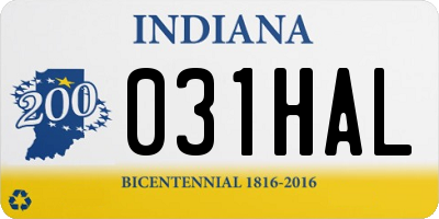 IN license plate 031HAL