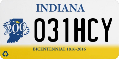 IN license plate 031HCY