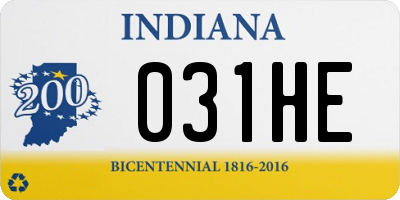 IN license plate 031HE