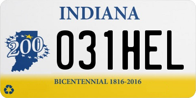 IN license plate 031HEL