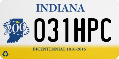 IN license plate 031HPC