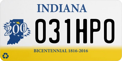 IN license plate 031HPO