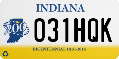 IN license plate 031HQK