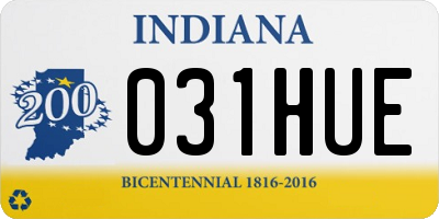 IN license plate 031HUE