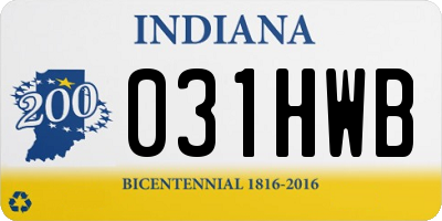 IN license plate 031HWB